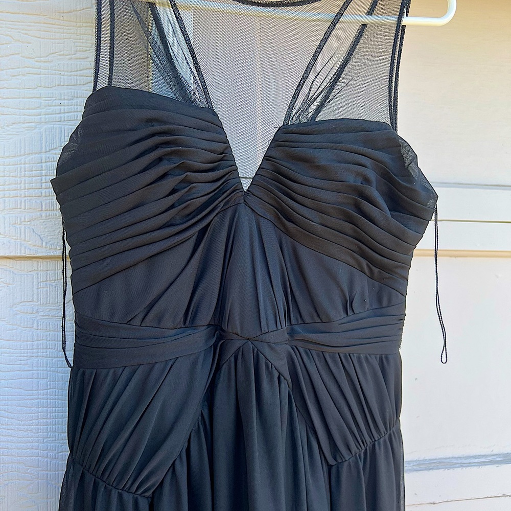 Adrianna Papell Sheer Neck Gown in Black